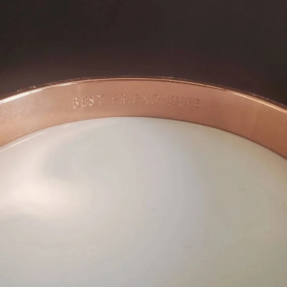 Kate Spade Best Friend Ever Rose Gold Bracelet Bangle Perfect Pair Peas in a Pod - Picture 3 of 8